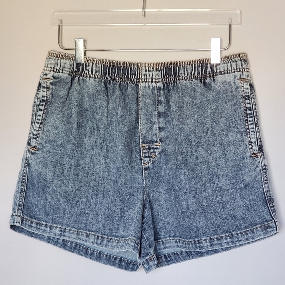 ZARA Elastic Waist Pull-On High Rise Waist Women's Mineral Wash Shorts Size M - Picture 1 of 7